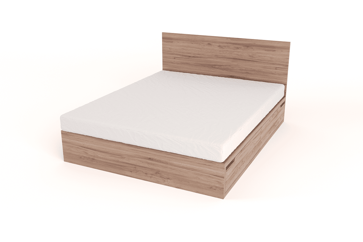 Drawer Bed With Headboard Queen Size, Wooden Bed Frame With Drawers And Headboard