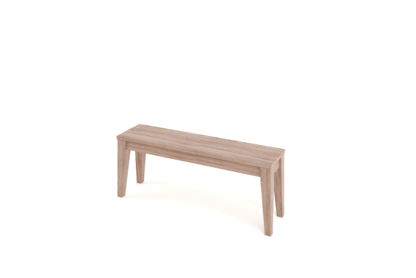 tapered wooden bench