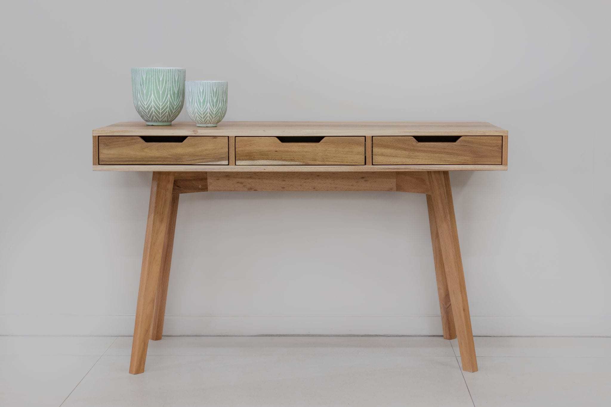 wooden desk with drawers