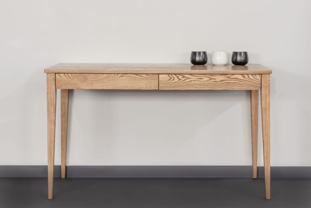 wooden desks with drawers