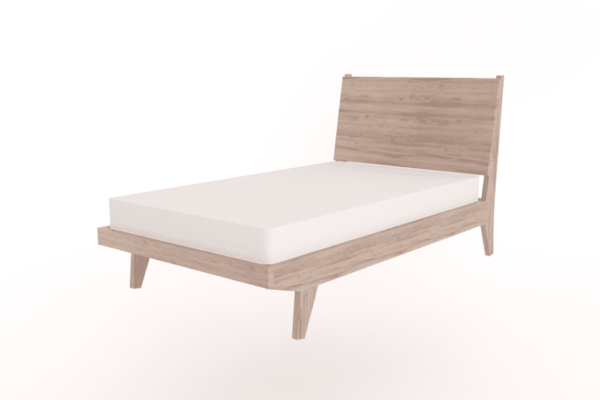 3/4 wooden bed with headboard