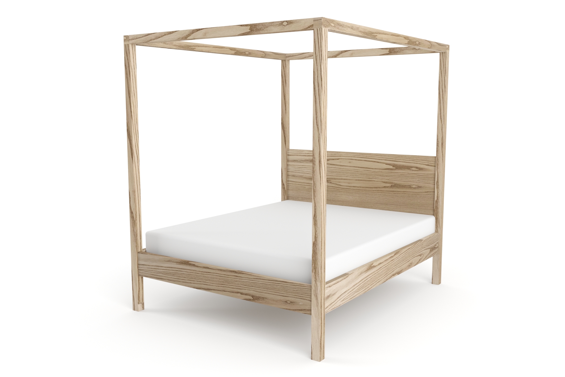 Queen 4-Poster Bed – Ash Chestnut Queen 4-Poster Bed – Ash Chestnut