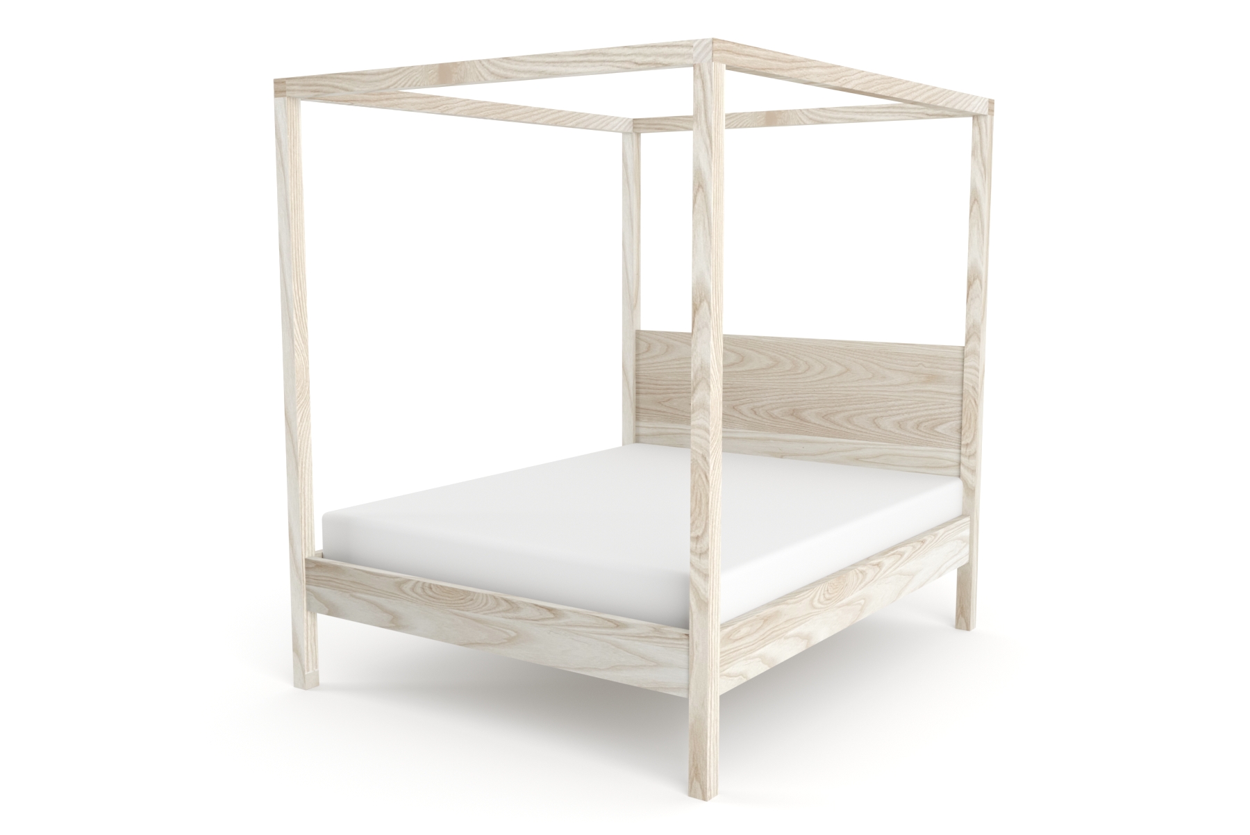 Queen 4-Poster Bed – Ash Clear Queen 4-Poster Bed – Ash Clear