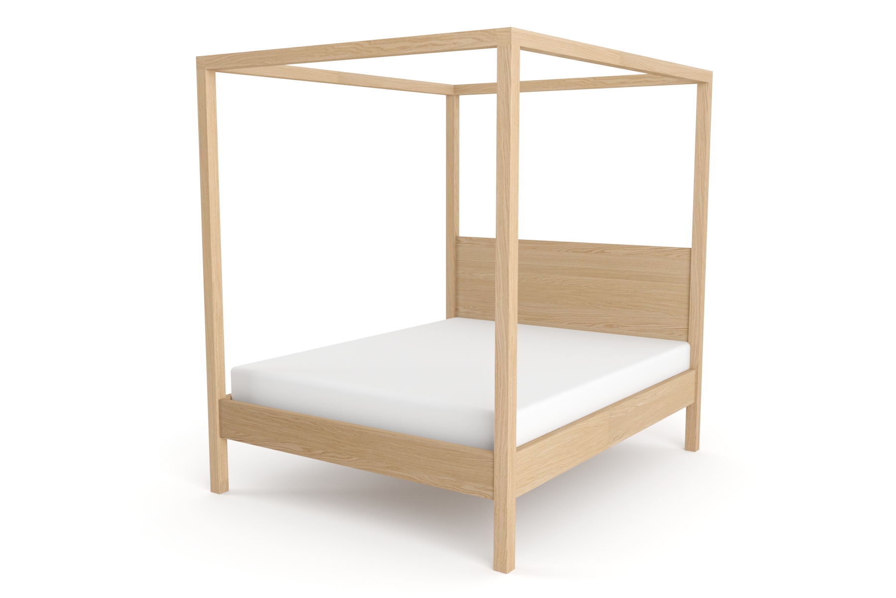 Queen 4-Poster Bed – Oak Queen 4-Poster Bed – Oak