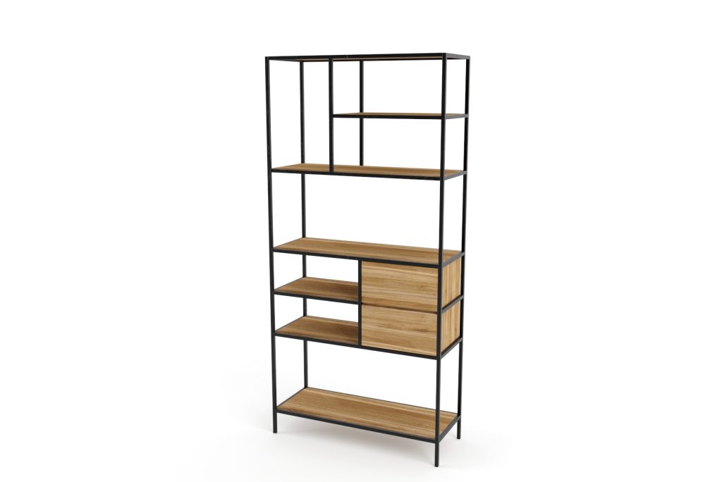solid Wood and Steel Shelf