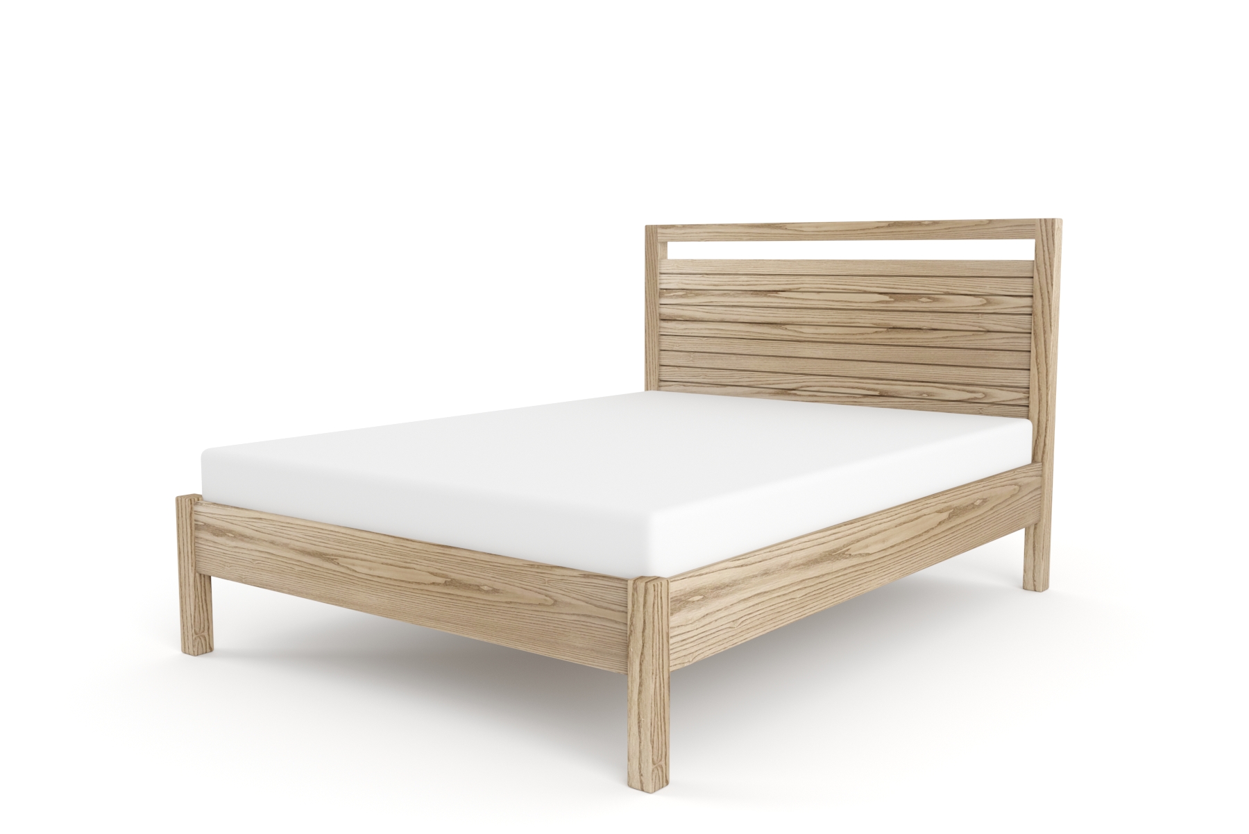 Selena Double Bed with Slatted Headboard – Ash Chestnut Selena Double Bed with Slatted Headboard – Ash Chestnut