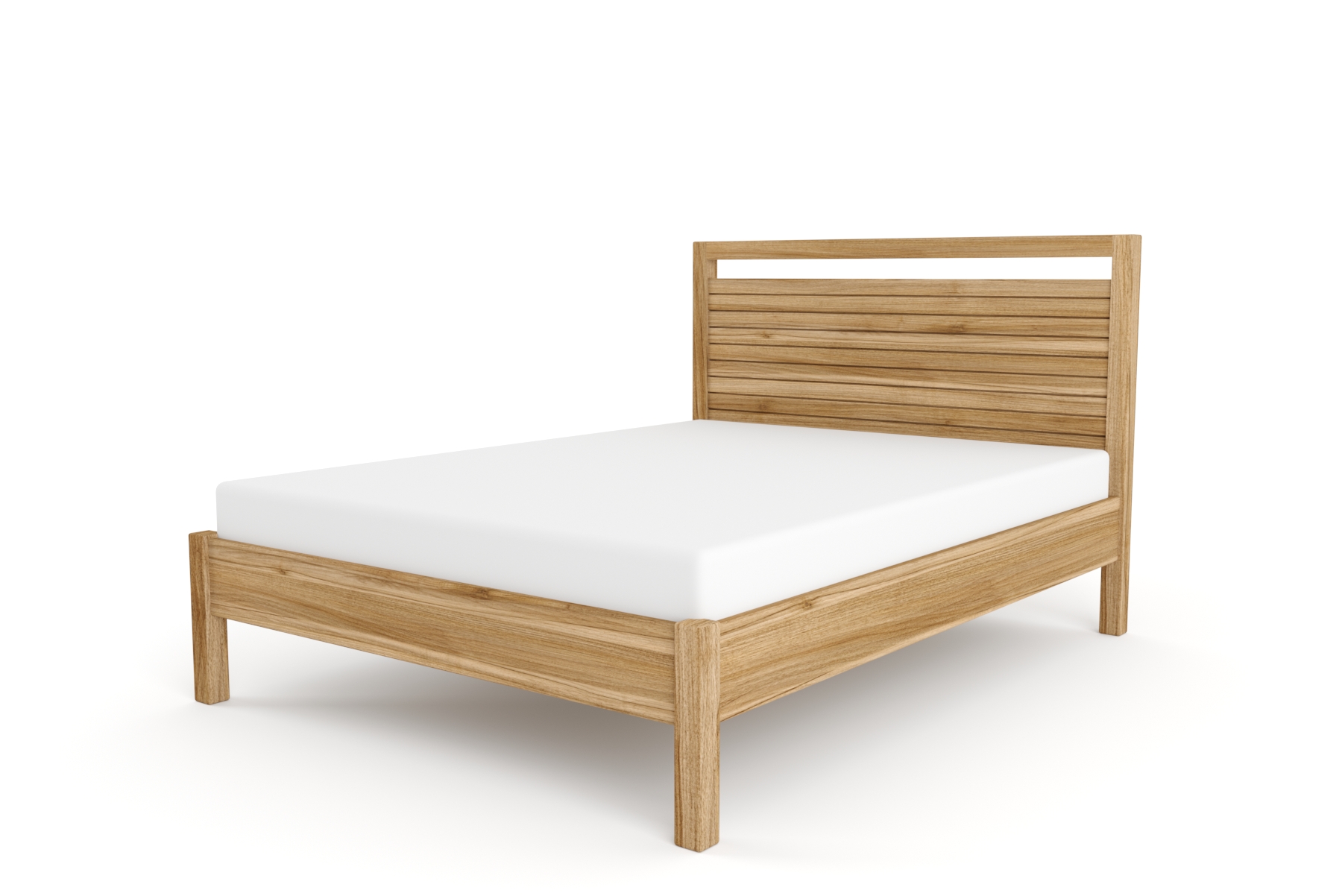 Selena Double Bed with Slatted Headboard – Blackwood Selena Double Bed with Slatted Headboard – Blackwood