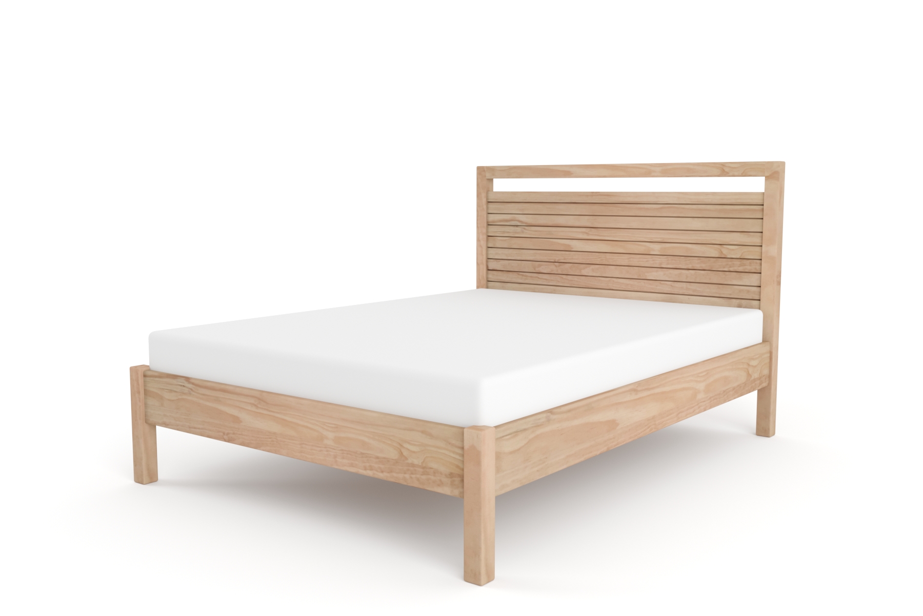 Selena Double Bed with Slatted Headboard – Pine Chestnut Selena Double Bed with Slatted Headboard – Pine Chestnut